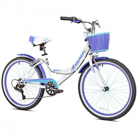 Kent 24" Bayside Multi-Speed Girl's Bike, White/Purple