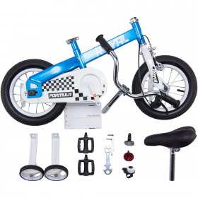 RoyalBaby 12 Inch Formula Toddler and Kids Bike with Training Wheels Child bike Blue
