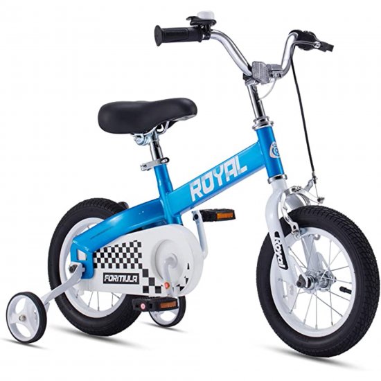 RoyalBaby 12 Inch Formula Toddler and Kids Bike with Training Wheels Child bike Blue