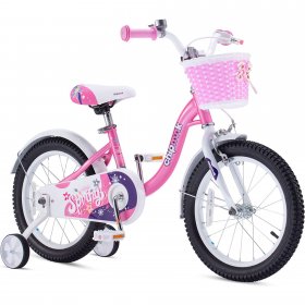 RoyalBaby Spring Kids Bike Girls 18 Inch bike with Basket Kickstand Options Pink