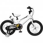 Royalbaby Freestyle 14 In. White Kids Bike Boys and Girls Bike with Training wheels and Water Bottle