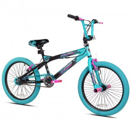 Kent 20" Girls BMX Bike, Trouble, Aqua/Black/Pink