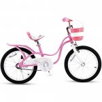 Royalbaby Little Swan Girls and Kid's 12 In. Children's Beginner bike with Training Wheels Basket, Pink and white