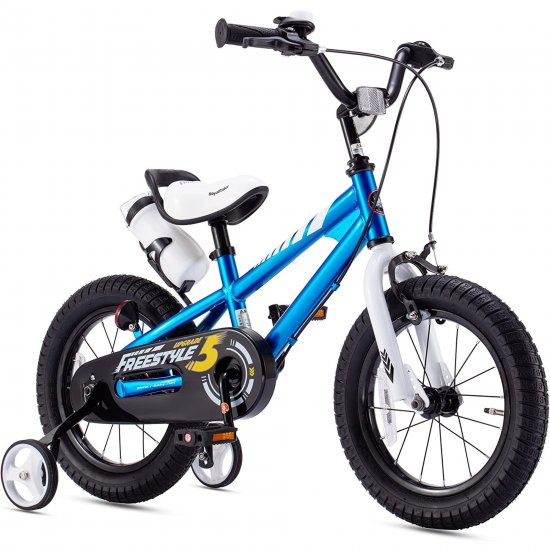 Royalbaby BMX Freestyle 12 inch Kid\'s Bike Blue with Two Hand Brakes
