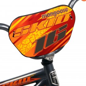 Mongoose 16" Skid Single Speed Kids Training Wheel Sidewalk bike, Gray/Orange