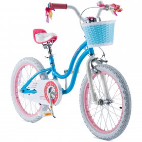 Royalbaby Girls Kids Bike Stargirl 18 In. bike Basket Kickstand Blue Child's Cycle