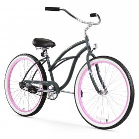 Firmstrong Urban Lady, 26 In., Women's, Single Speed bike, Army Green and Pink