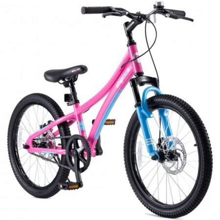 Royalbaby Boys Girls Kids Bike Explorer 20 Inch bike Front Suspension Aluminum Child's Cycle with Disc Brakes Pink