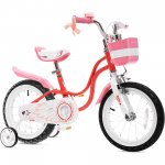 Royalbaby Little Swan Red 16 Girl's bike with Training Wheels and Basket