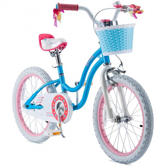 Royalbaby Girls Kids Bike Stargirl 18 In. bike Basket Kickstand Blue Child\'s Cycle