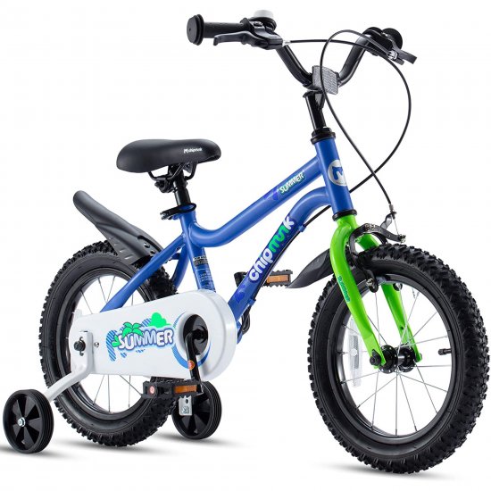 RoyalBaby Chipmunk 14 inch MK Sports Kids Bike Summer Blue With Training Wheels