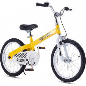 RoyalBaby 18 Inch Formula Toddler and Kids Bike with Training Wheels Child bike Yellow
