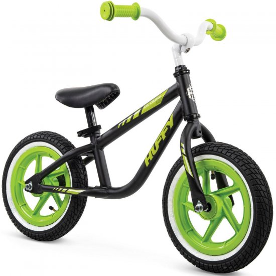 Huffy Boys\' 12 in. Lil Cruizer Balance Bike, Black/Neon Green