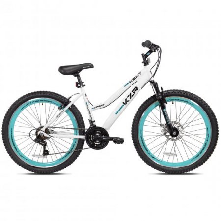 Kent bike 26 In. KZR Mountain Women's Bike, White and Teal Rim