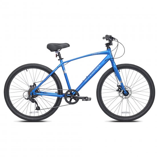 Kent bike 27.5 In. Wanderer Men\'s Aluminum All-Terrain Bike with Dual Disc Brakes and 9 Speeds, Blue