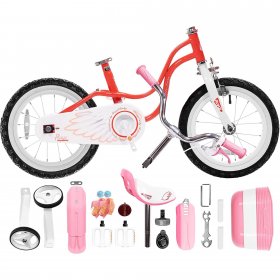 Royalbaby Little Swan Red 16 Girl's bike with Training Wheels and Basket