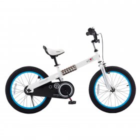 Royalbaby Buttons 18 In. Kid's bike White with Blue Rims and Kickstand