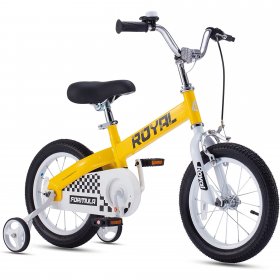 RoyalBaby 16 Inch Formula Toddler and Kids Bike with Training Wheels Child bike Yellow