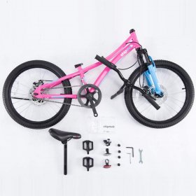 Royalbaby Boys Girls Kids Bike Explorer 20 Inch bike Front Suspension Aluminum Child's Cycle with Disc Brakes Pink