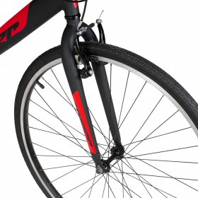 Hyper bike 700c Men's Spin fit Hybrid Bike, Black and Red