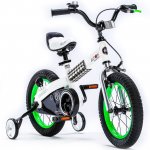 RoyalBaby Buttons 12-inch Kids bike White and Green Color With Training Wheels