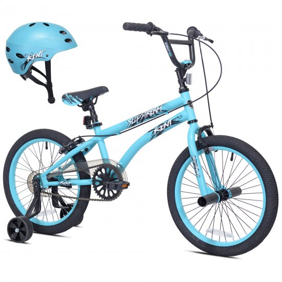 Kent bike 18-inch Wheel, Boys Slipstream bike with Helmet, Teal