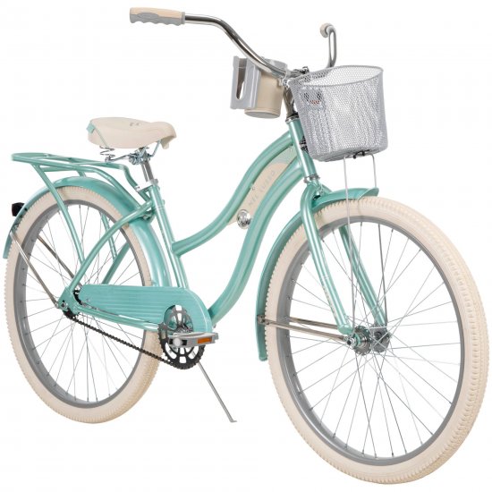 Huffy 26 In. Nel Lusso Women\'s Classic Beach Cruiser Bike, Mint Green