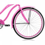 Micargi ROVER GX 26" Beach Cruiser Coaster Brake Single Speed Stainless Steel Spokes One Piece Crank Alloy Pink Rims 36H With Fenders Color: Pink/ Pink Rim