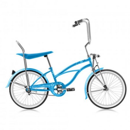 Micargi HERO 20" Beach Cruiser Coaster Brake Single Speed with Banana Seat Stainless Steel Spokes One Piece Crank Alloy Rims 36H Color: Baby Blue