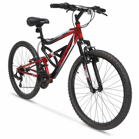 Hyper bike 24\" Shocker Mountain Bike, Kids, Red and Black