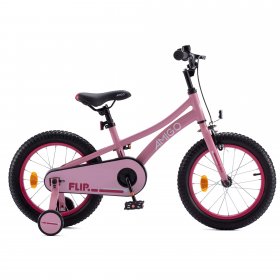 RoyalBaby Flip Kids Bike Boys Girls 16 Inch bike with Training Wheels Pink