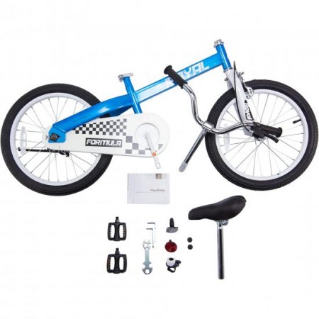 RoyalBaby 20 Inch Formula Toddler and Kids Bike with Training Wheels Child bike Blue