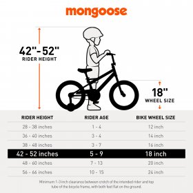 Mongoose Burst Kids bike, Single Speed, 18 In. Wheels, Blue and Orange