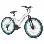 Kent bike 26 In. KZR Mountain Women's Bike, White and Teal Rim