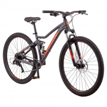 Mongoose Ledge X2 Suspension Mountain bike, 8 Speeds, 29-In. Wheels, Gray