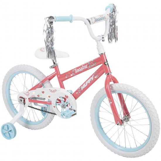 Huffy 18\" Sea Star Girls\' sidewalk Bike, Coral Pink